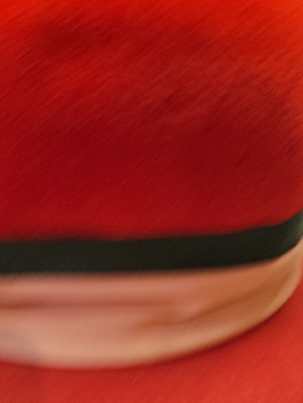 Vintage Red Wide-Brim Wool Hat with Black & Beige Band - Picture 9 of 11